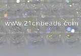 CNC602 15.5 inches 8mm faceted round plated natural white crystal beads