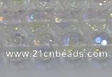 CNC603 15.5 inches 10mm faceted round plated natural white crystal beads