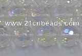 CNC604 15.5 inches 12mm faceted round plated natural white crystal beads