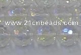 CNC604 15.5 inches 12mm faceted round plated natural white crystal beads