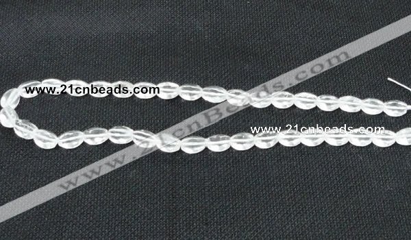 CNC61 15.5 inches 8*10mm faceted rice grade A natural white crystal beads