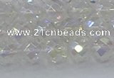 CNC610 15.5 inches 10mm faceted round plated natural white crystal beads