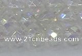 CNC611 15.5 inches 12mm faceted round plated natural white crystal beads