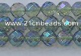CNC626 15.5 inches 4mm faceted round plated natural white crystal beads