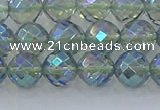 CNC628 15.5 inches 8mm faceted round plated natural white crystal beads