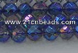 CNC633 15.5 inches 6mm faceted round plated natural white crystal beads