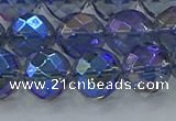 CNC636 15.5 inches 12mm faceted round plated natural white crystal beads