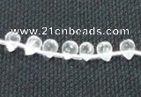 CNC64 5*7mm faceted teardrop grade A natural white crystal beads