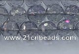 CNC640 15.5 inches 8mm faceted round plated natural white crystal beads