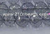 CNC641 15.5 inches 10mm faceted round plated natural white crystal beads