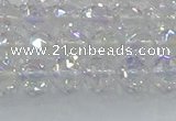 CNC645 15.5 inches 6mm faceted round plated natural white crystal beads