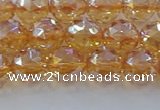 CNC652 15.5 inches 8mm faceted round plated natural white crystal beads