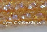 CNC654 15.5 inches 12mm faceted round plated natural white crystal beads