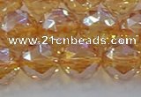 CNC655 15.5 inches 14mm faceted round plated natural white crystal beads