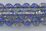 CNC663 15.5 inches 6mm faceted round plated natural white crystal beads