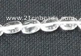 CNC69 15 inches 8*16mm oval grade A natural white crystal beads