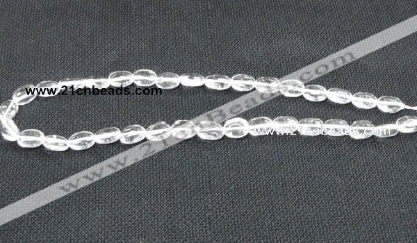 CNC69 15 inches 8*16mm oval grade A natural white crystal beads