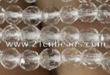 CNC700 15.5 inches 3mm faceted round white crystal beads