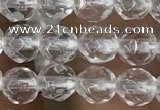 CNC701 15.5 inches 4mm faceted round white crystal beads