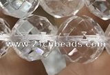 CNC707 15.5 inches 16mm faceted round white crystal beads