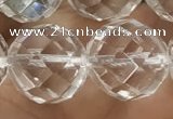 CNC709 15.5 inches 20mm faceted round white crystal beads