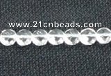 CNC71 15 inches 8mm faceted coin grade A natural white crystal beads