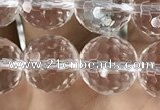 CNC714 15.5 inches 10mm faceted round white crystal beads