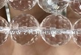 CNC715 15.5 inches 12mm faceted round white crystal beads