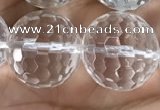 CNC718 15.5 inches 18mm faceted round white crystal beads