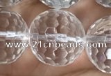 CNC719 15.5 inches 20mm faceted round white crystal beads