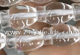 CNC724 15.5 inches 8*12mm vase-shaped white crystal beads