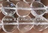 CNC735 15.5 inches 8*8mm faceted heart white crystal beads