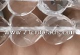 CNC737 15.5 inches 12*12mm faceted heart white crystal beads