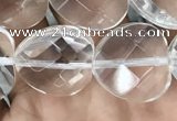 CNC738 15.5 inches 14*14mm faceted heart white crystal beads