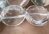 CNC748 15.5 inches 16mm faceted coin white crystal beads