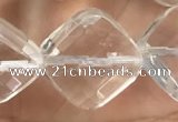 CNC757 15.5 inches 16*16mm faceted diamond white crystal beads