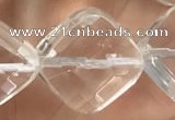 CNC759 15.5 inches 20*20mm faceted diamond white crystal beads