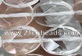 CNC763 15.5 inches 10*14mm faceted oval white crystal beads