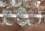 CNC800 15.5 inches 7*11mm faceted rondelle white crystal beads