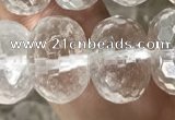 CNC801 15.5 inches 10*14mm faceted rondelle white crystal beads