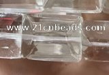 CNC813 15.5 inches 15*20mm faceted rectangle white crystal beads