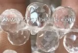 CNC822 Top drilled 6*9mm faceted teardrop white crystal beads