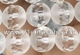 CNC851 15.5 inches 8mm faceted round white crystal beads