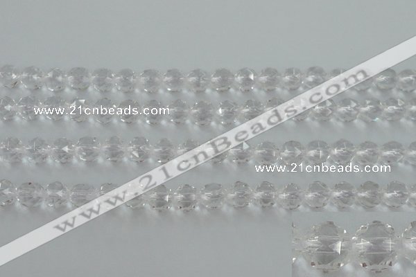 CNC88 15.5 inches 6mm faceted round natural white crystal beads