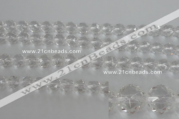 CNC89 15.5 inches 8mm faceted round natural white crystal beads