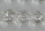 CNC90 15.5 inches 10mm faceted round natural white crystal beads