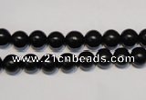 CNE02 15.5 inches 6mm round black stone needle beads wholesale