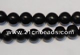 CNE04 15.5 inches 10mm round black stone needle beads wholesale