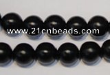 CNE06 15.5 inches 14mm round black stone needle beads wholesale