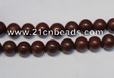 CNE08 15.5 inches 6mm round red stone needle beads wholesale